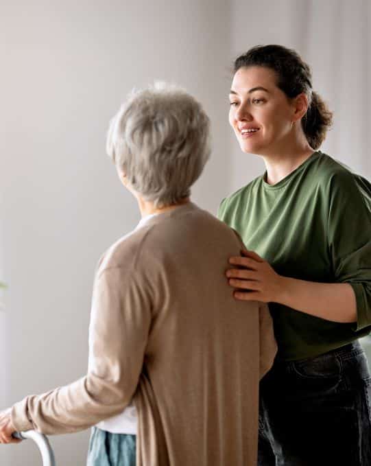 In-home caregiver helping a senior at home in Anderson, Indiana
