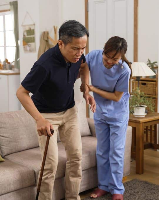 In-home caregiver helping a senior at home in Crown Point, Indiana