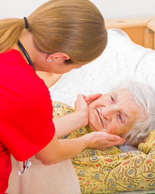 In-home caregiver helping a senior at home in Lebanon, Indiana